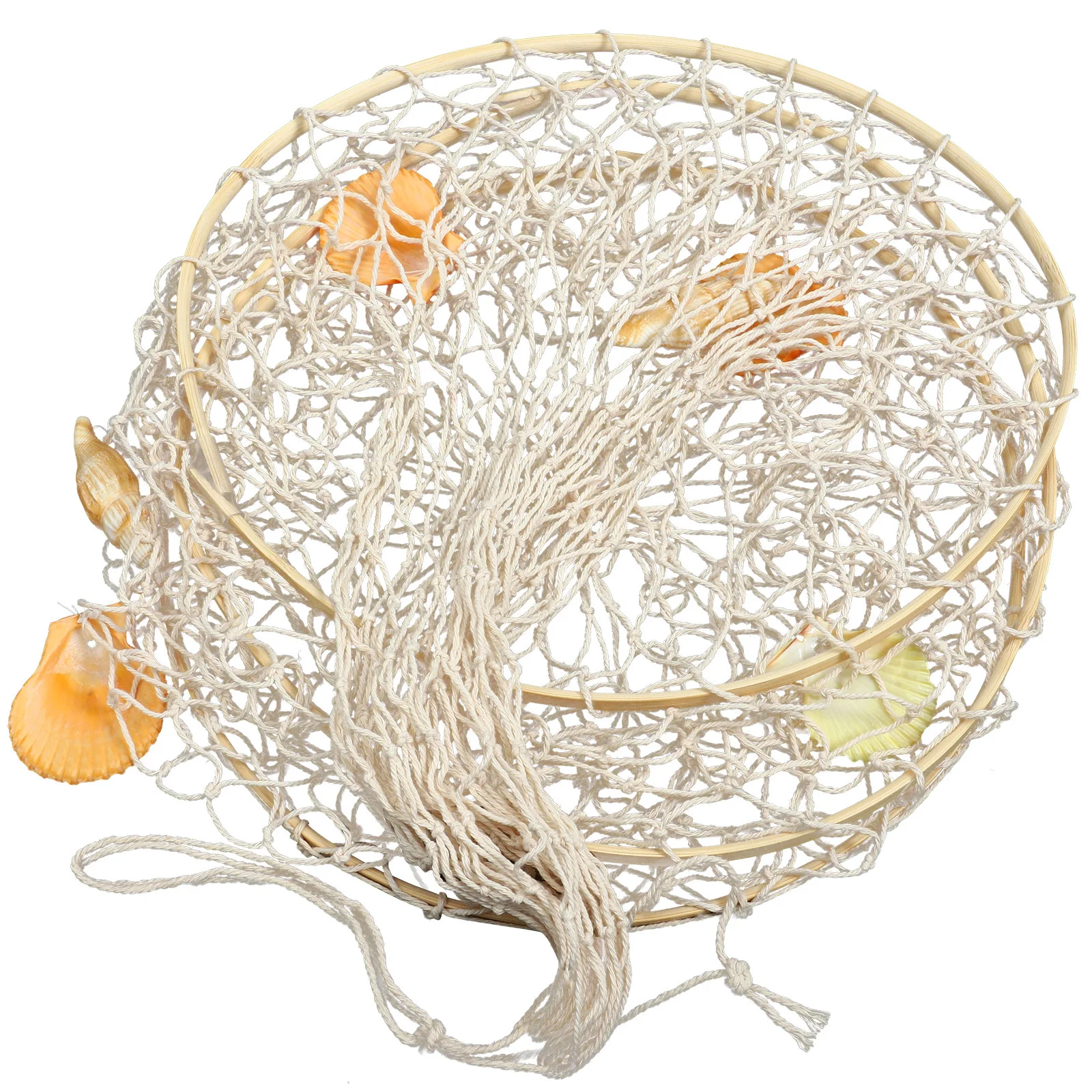

1pcs Fish Decor Bright Color Ocean Themed Decorative Fishing Net For Home Beach Bathroom Coastal Style Nautical Nursery Hanging