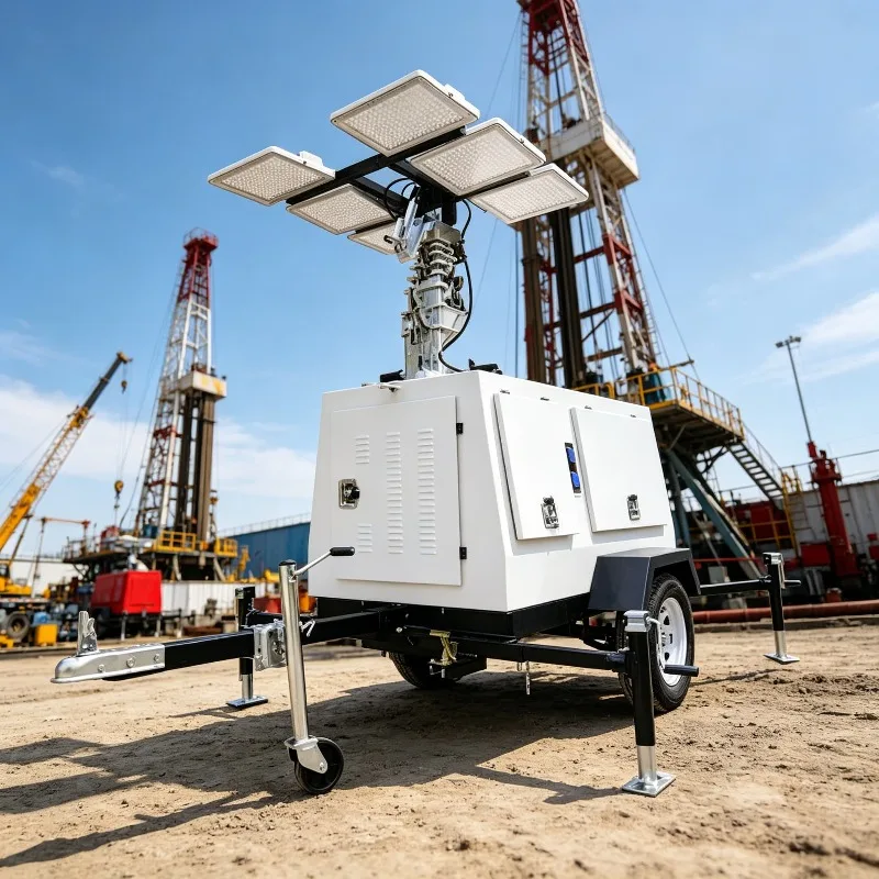 Durable Mobile Industrial Lighting Tower 5m Mast Customized Portable Outdoor Emergency Rescue Public Works
