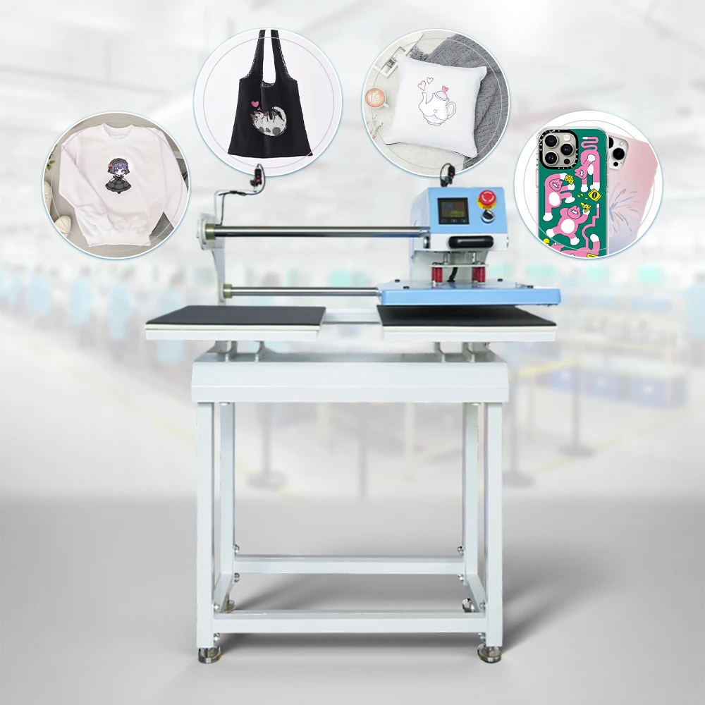 User Friendly Pneumatic Double Station 40*50cm 15*20inch Heat Press Machine For Quality Sublimation With Even Pressure