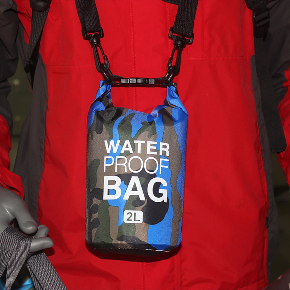 2/5/10/15/30L Outdoor Camouflage Wasserdichte Trockentaschen Tragbare Rafting Tauchen Trockentasche Sack PVC Schwimmtaschen für Flusstrekking – Detail 31