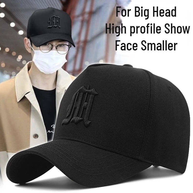 big head baseball cap for men women unisex winter autumn sports hat quality cotton fashion design high profile trucker golf hat