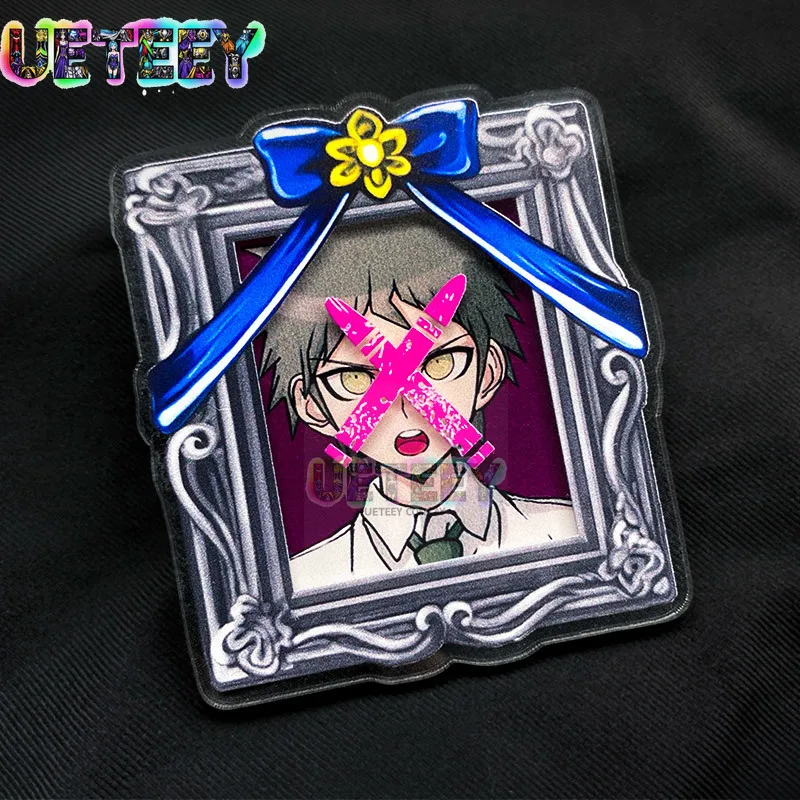 UETEEY COS Anime Badge Portrait Acrylic Pendant Kokichi Ouma Chiaki Nanami Accessories for Clothes Brooch Pin Backpack Decor view 3
