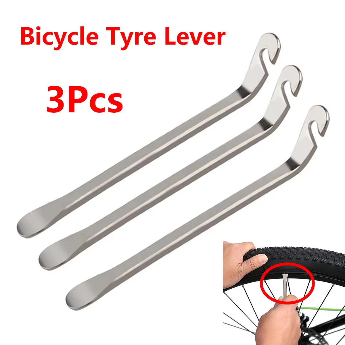 3Pcs Metal Bicycle Tyre Lever Tube Remover Tool Stainless Steel Bike Tire Opener Crow Bar MTB Road Cycling wheel Repair Tools