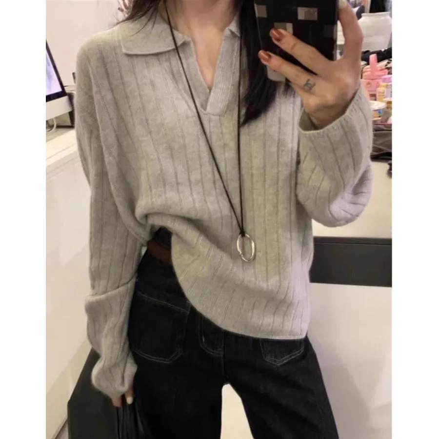 Pull tricoté à col Chic pour femmes, ample et Long, automne hiver, coréen, Vintage, col tournant, couche de Base