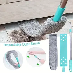 Mop Set 360° Microfiber Duster with Extendable Pole Stainless Steel Telescoping Gap Dust Brush Long Flat Flexible Duster