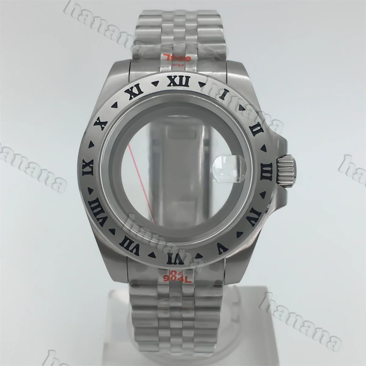 40mm Case Sapphire Glass Roma Digital Fixed Bezel Fit NH35 NH36 NH34GMT ETA2824 PT5000 Ronda515 Movement Sliding Buckle Bracelet