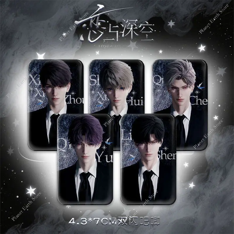 Game Love en Deepspace Sylus Caleb Rafayel Zayne Xavier Cosplay Anime Feather Ellipse & Square Badge Emblem Broche Fans Geschenken