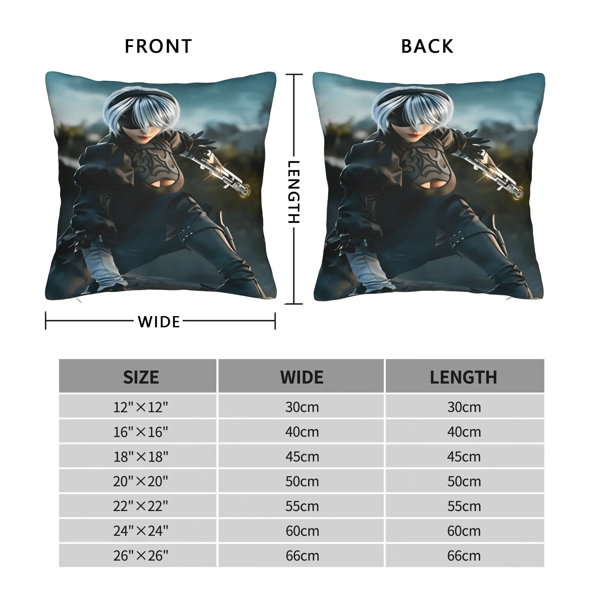 Game N-Nier Automata Pillow Case  Graphic Pillow Cover For Sofa Car Home Decor Morden Pillowcases