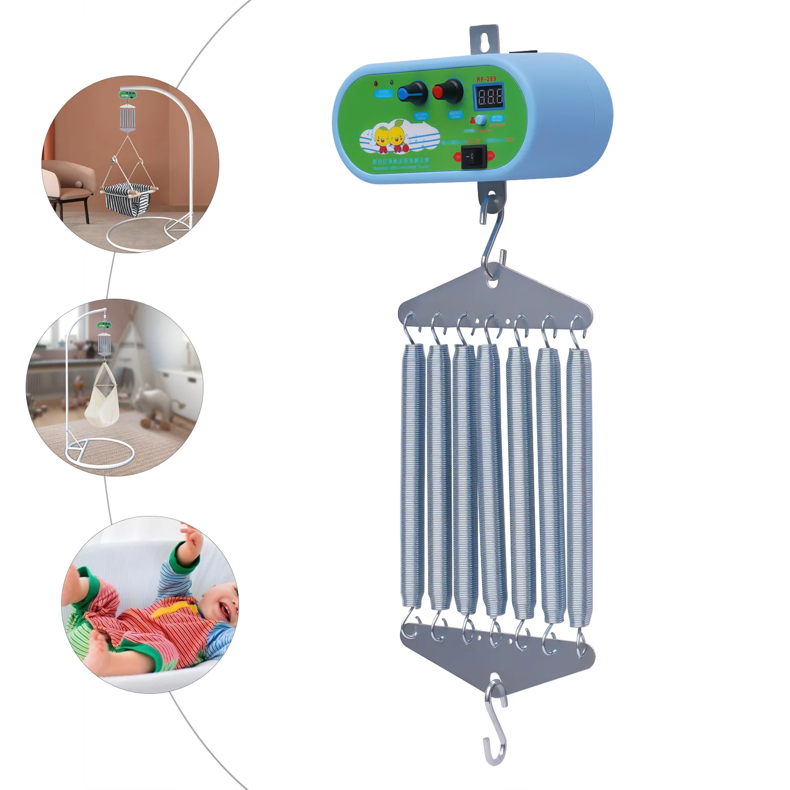 7 Springs Baby Cradle Controller 12V 12W Hanging Electric Infant Swing Control with Adjustable Timer for Baby Hammock Load 19kg