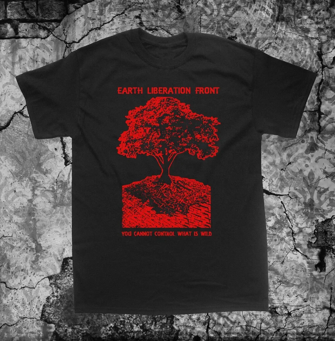 Earth First Liberation Front T Shirt Punk Environment Greenpeace Nature Vegetarian Vegan ELF Animal 100% Cotton Plus Size Tops