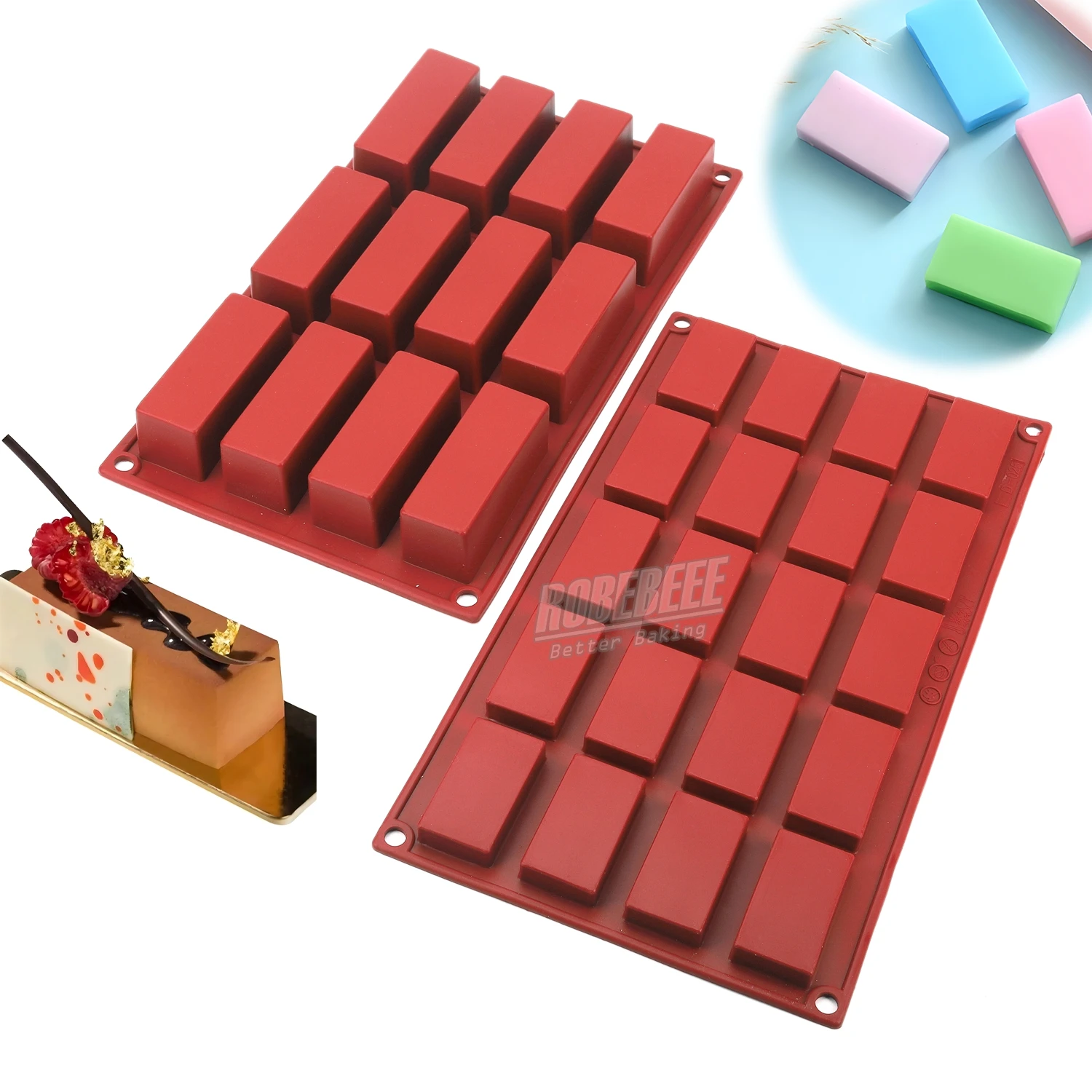 Shallow And Deep Rectangle Cube Shape Silicone Cake Mold Mousse Maker French Pastry Dessert Moulds Ice Cube DIY Baking Tools