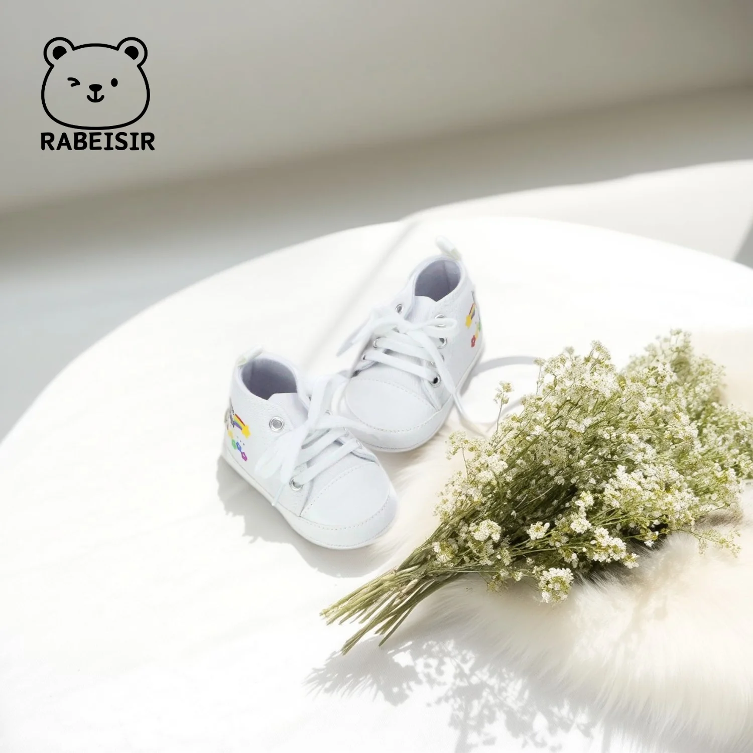

Baby canvas shoes, baby walking shoes, white shoes, 0-6-12-18 months, classic, versatile, anti slip, breathable