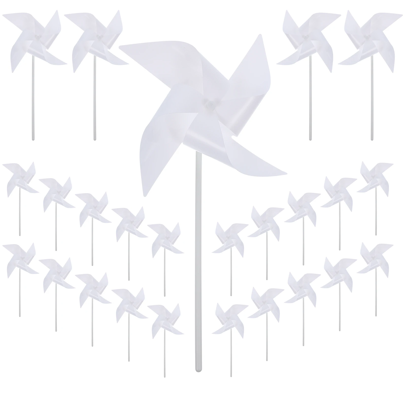 24 Pcs Graffiti Toys Unfinished Blank Pinwheels Crafts Gift Windmills Plastic Handmade