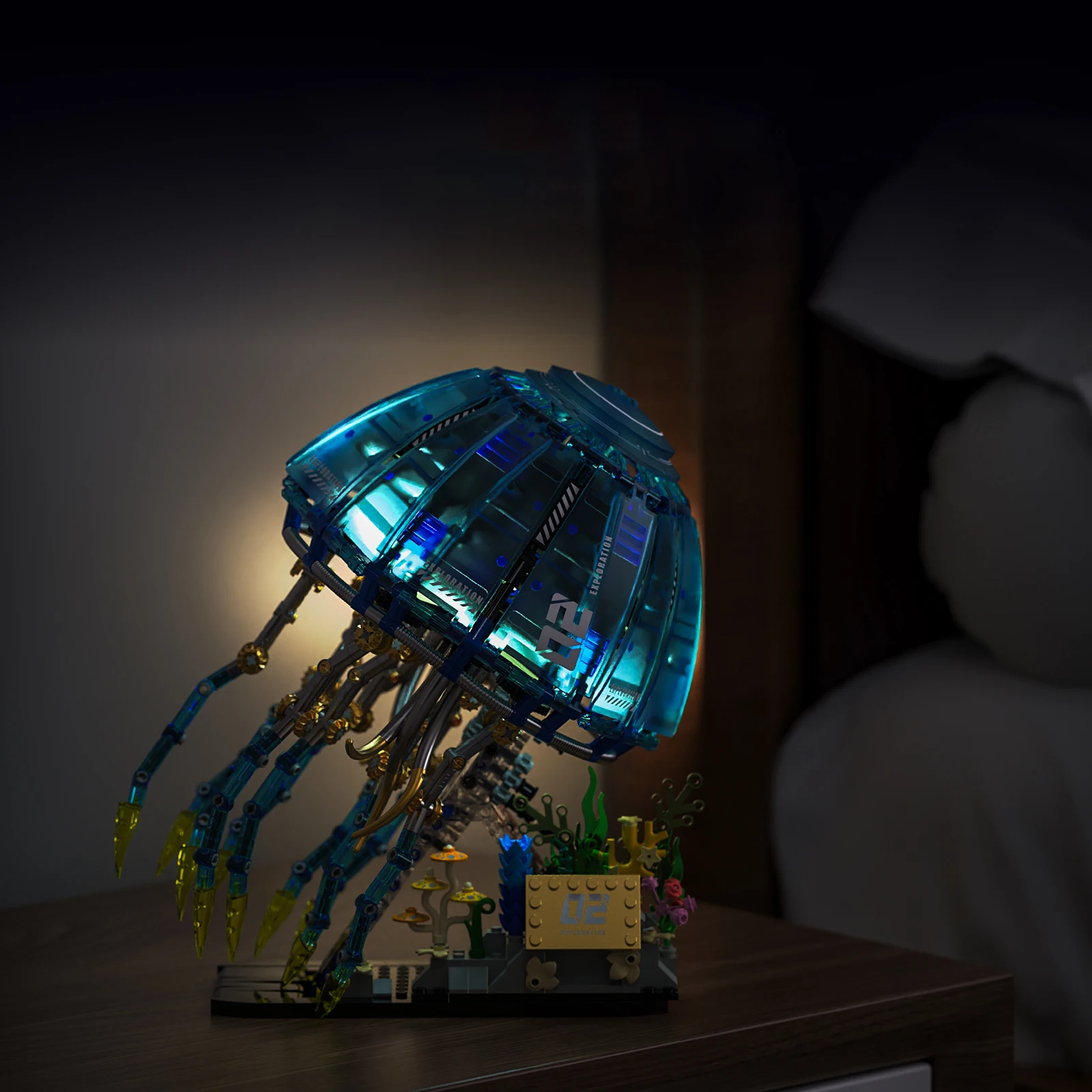 

Mechanical Jellyfish MOC Building Blocks With Light Motor Simulated Ocean Animal Assembled Educational Toys Bricks Holiday Gifts