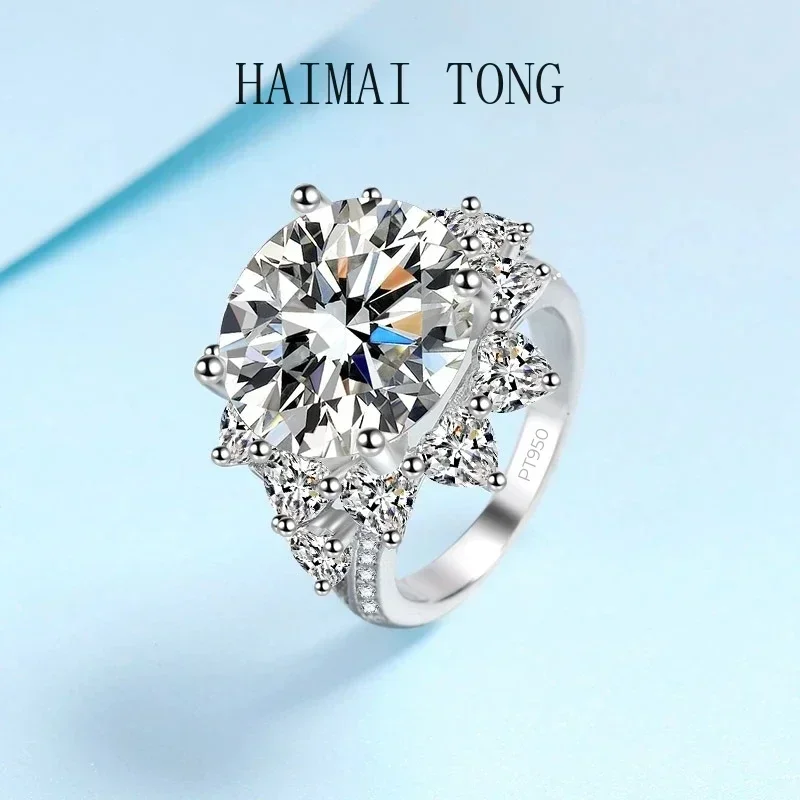 

Новый стиль PT950 Platinum Perfect Cut VVS1 D Цвет 10CT Муассанит Большой бриллиант Подсолнух Классический хороший подарок для женской свадьбы