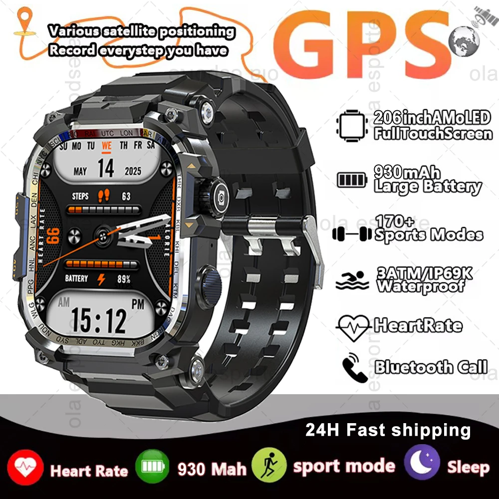 

Новый GPS-трекер для мужчин и женщин Смарт-часы 4G SIM-карта HD AMOLED Экран 930 мАч Батарея Водонепроницаемый Компас Смарт-часы IP68 Водонепроницаемый