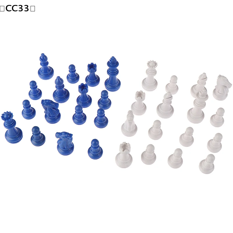 

1Set 32Pcs Chess Set Ps Material Blue And White Medieval Chess Games For Adults Travel Chess Pieces Games Kids Toys〔CC33〕