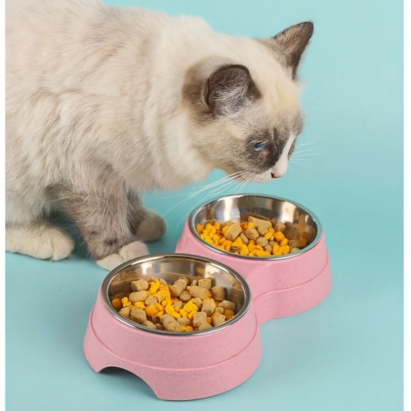 Dual-purpose pet bowl Anti-slip base, easy to clean, durable drinking water bowl, used for pets' meals, fashionable pet supplies