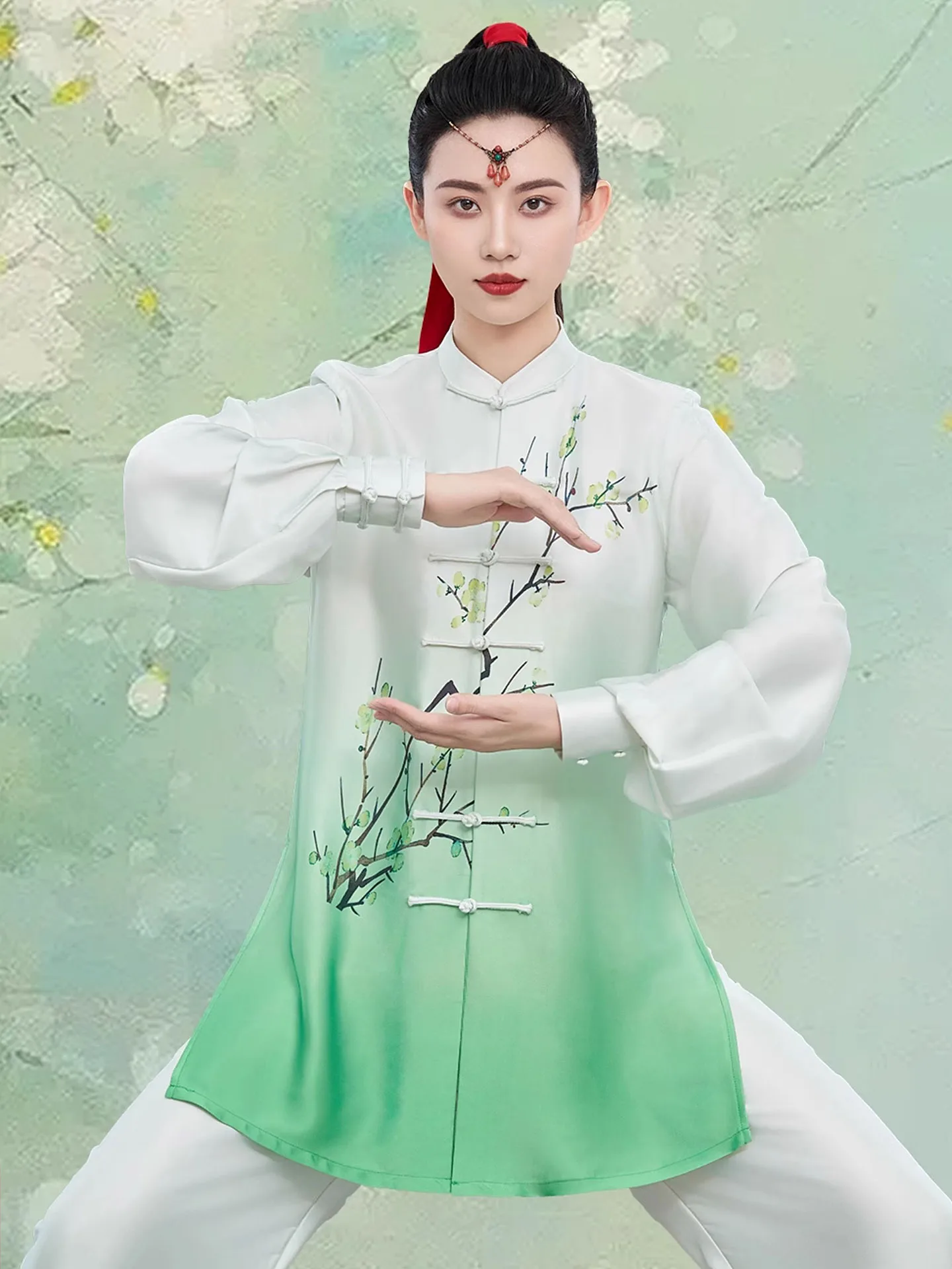 

Ethereal Style Tai Chi Suit - Premium Women's Baduanjin Uniform with Elegant Design, Unisex Performance Kung Fu Wear