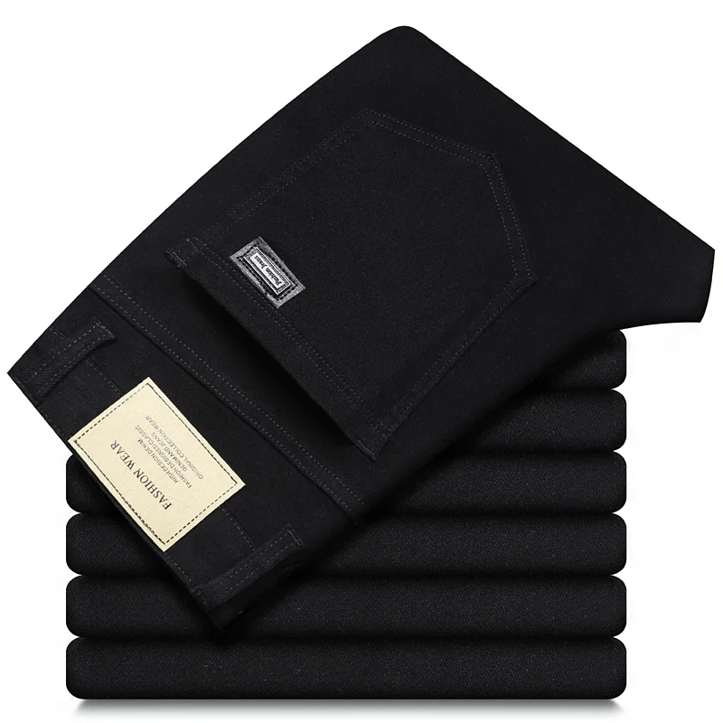 

Autumn 98% Cotton Men's Stretch Slim Jeans Army Green Soft Comfortable Casual Straight Denim Pants Trousers Large Size 42