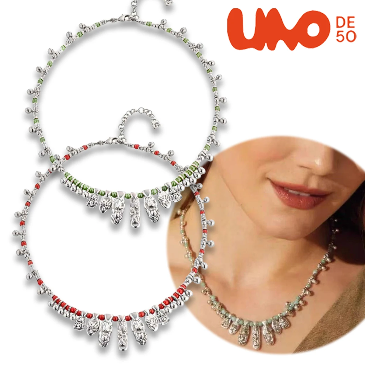 

UNODE50 necklace Colorful crystal necklace with unique design, high-end personality, fashionable temperament, jewelry