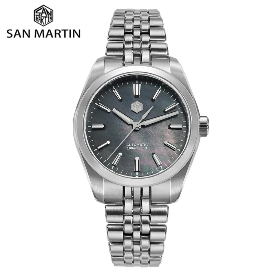 San Martin 39mm Miyota 90S5 MOP Dial Men GADA Wristwatch Automatic