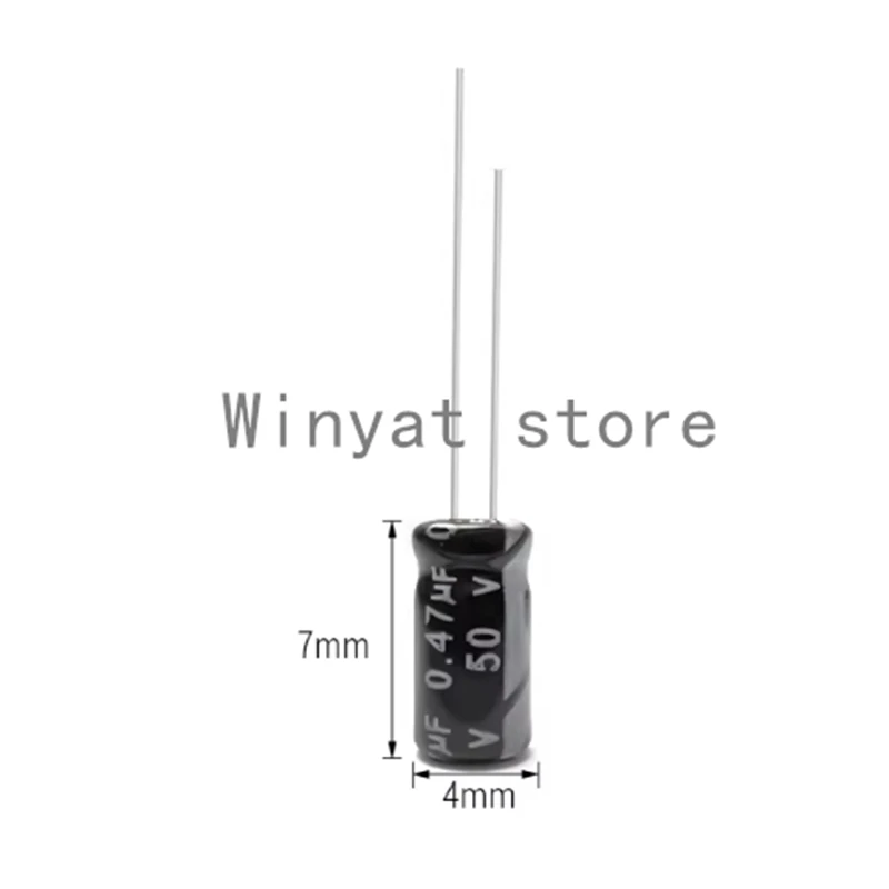 100PCS Aluminum electrolytic capacitor4X7 0.47UF 50V 4*7mm 4X7MM
