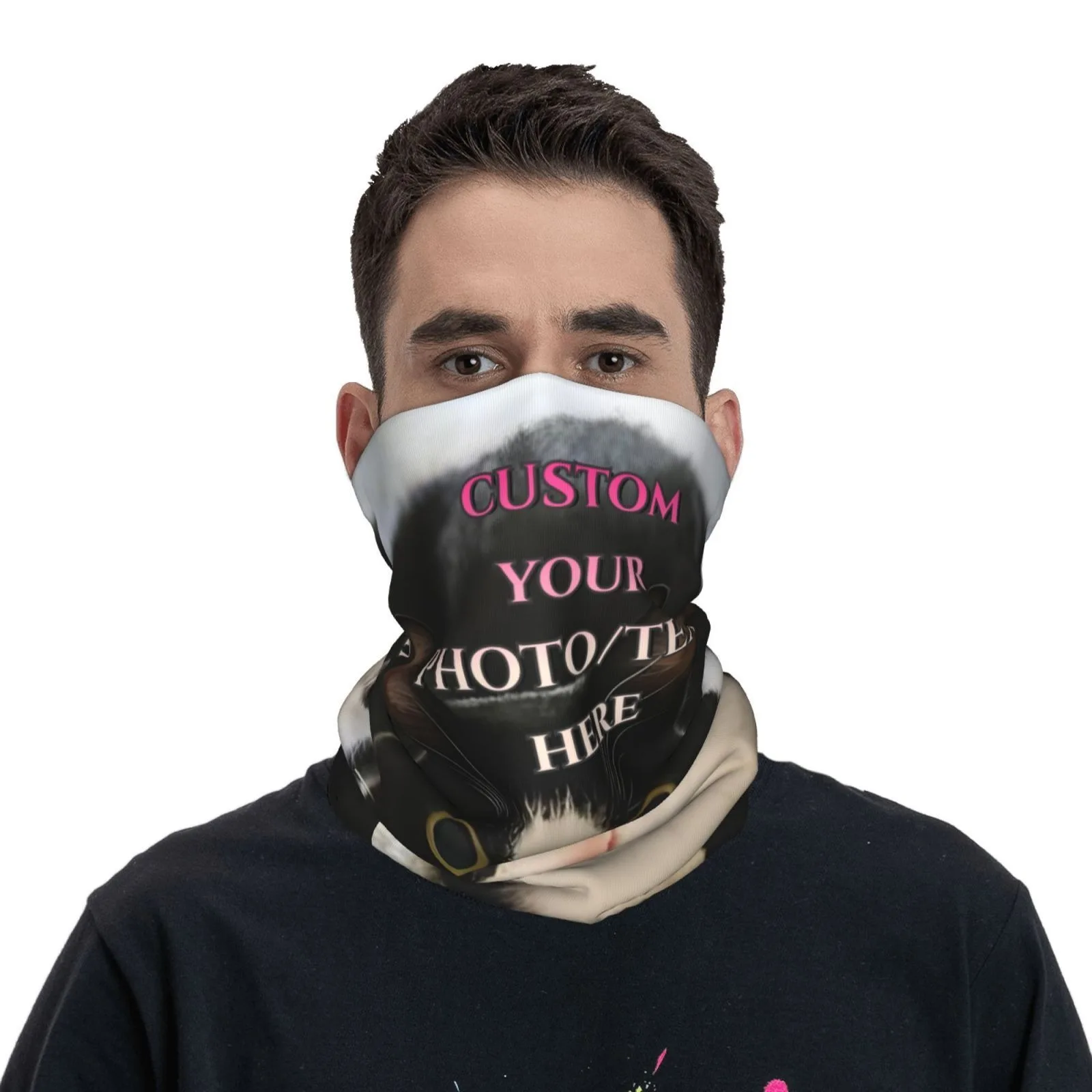 Custom Your Design Here Bandana Winter Neck Wrap Face Scarf for Hiking Personalized Customized Logo Printed Gaiter Headband