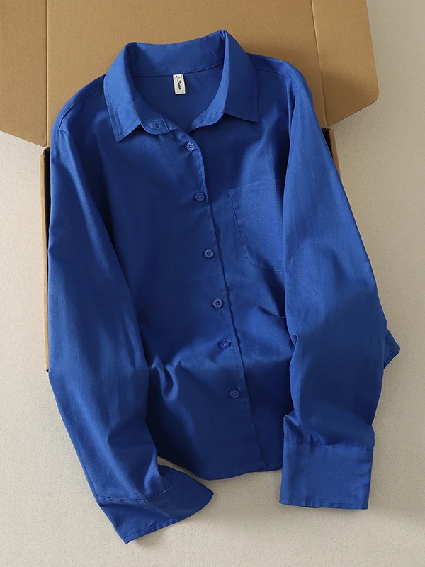 Loose Fit Long Sleeve Collared Shirt for plus Size Women Autumn Early 2026 Korean Japanese High End  Color Top