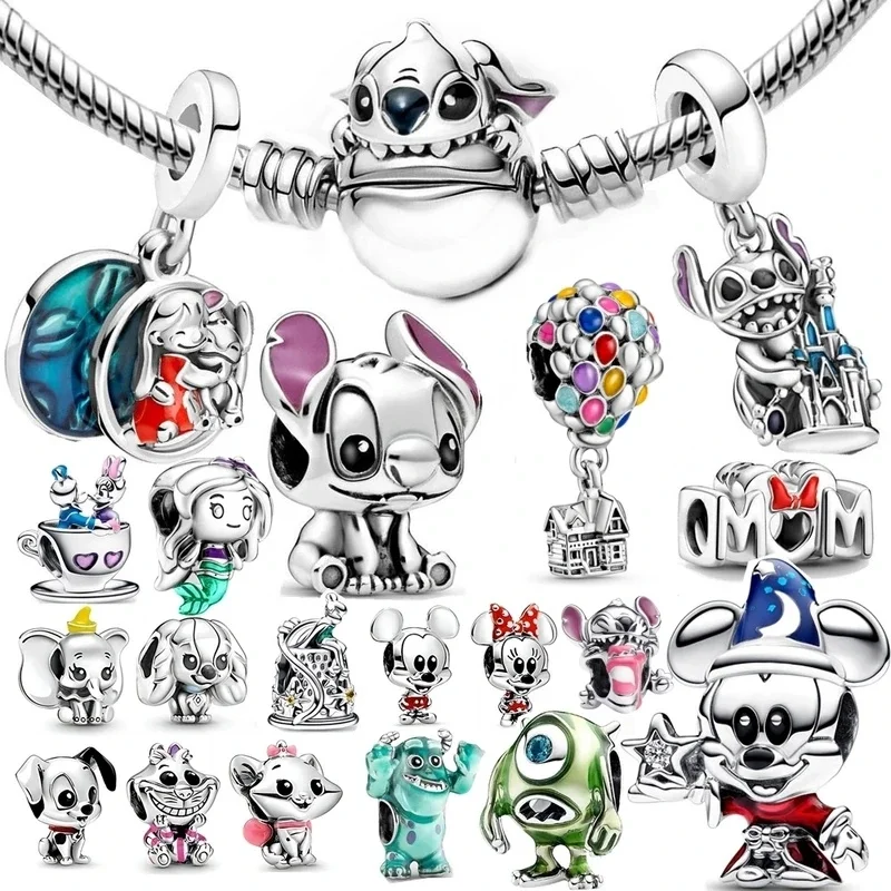 Disney Stitch Series Beads Suitable For Pandora Original Bracelet Pendant Girl Birthday Love Jewelry Boutique Gift