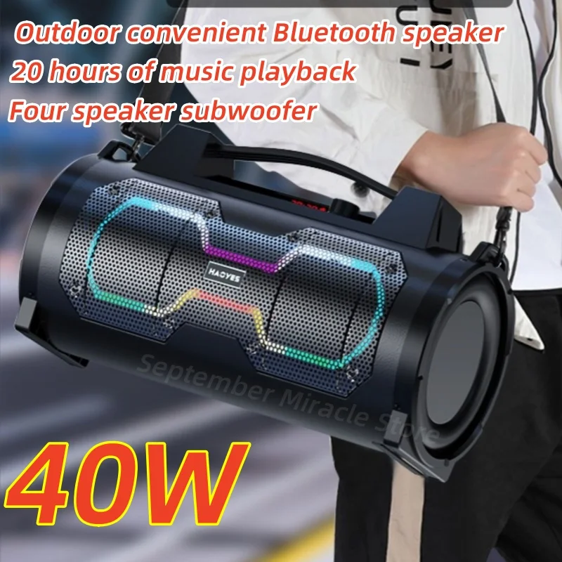 Outdoor portable 40W high-power dual speaker high volume household karaoke caixa de som wireless Bluetooth speaker subwoofer