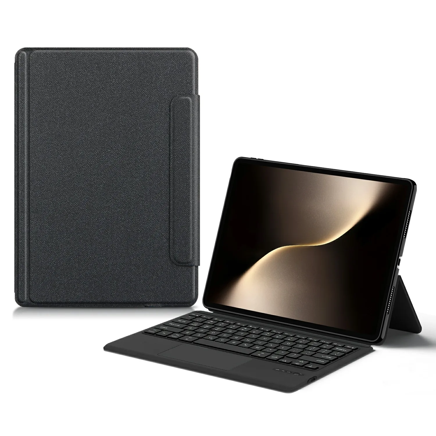 

For Honor MagicPad3 Leather Case + Touchpad Bluetooth-Compatible Keyboard with Backlit