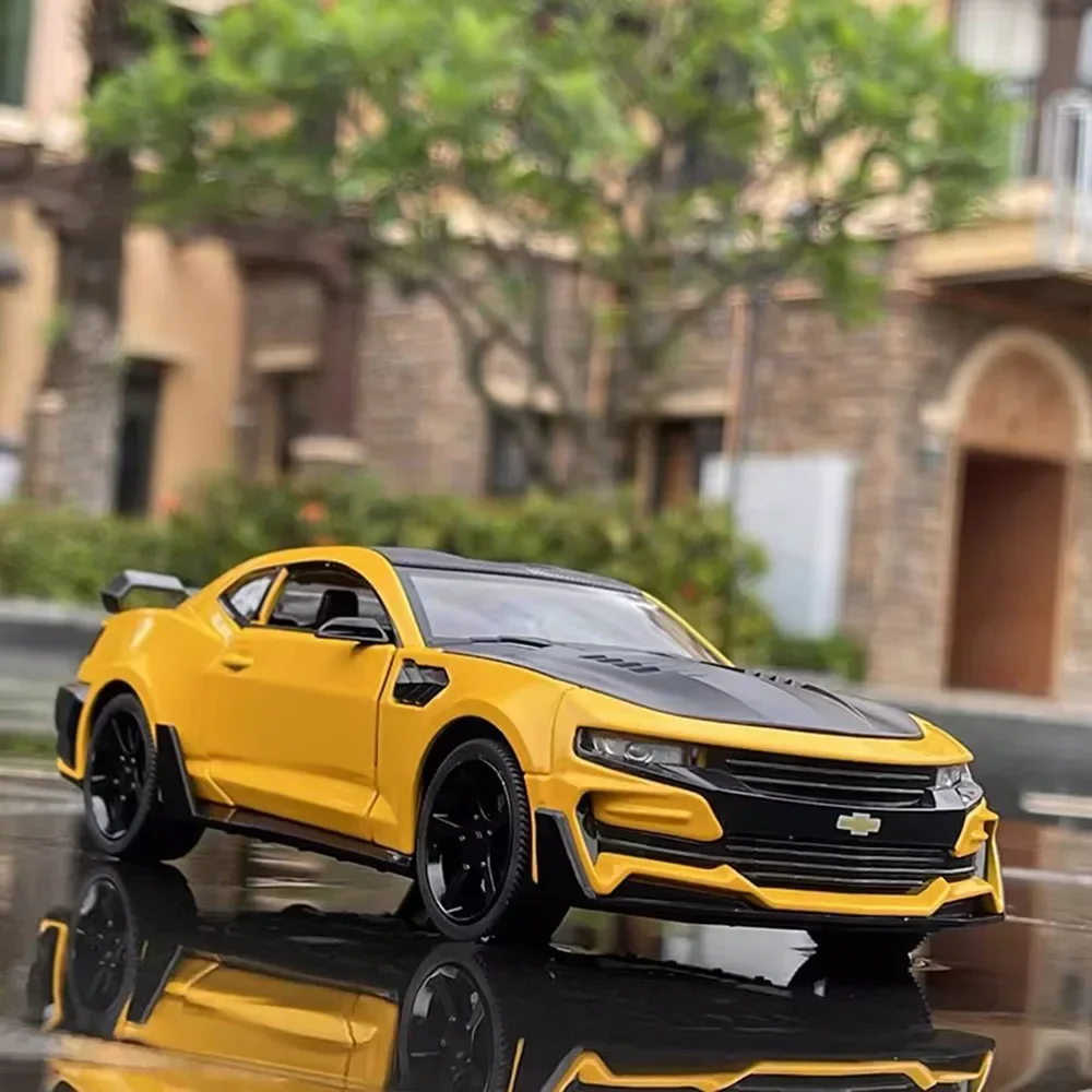 Schaal 1:24 Chevrolet Camaro Auto Modellen Speelgoed Legering Diecast 4 Deuren Geopend Rubberen Banden Miniatuur Voertuigen Speelgoed voor Kinderen Geschenken