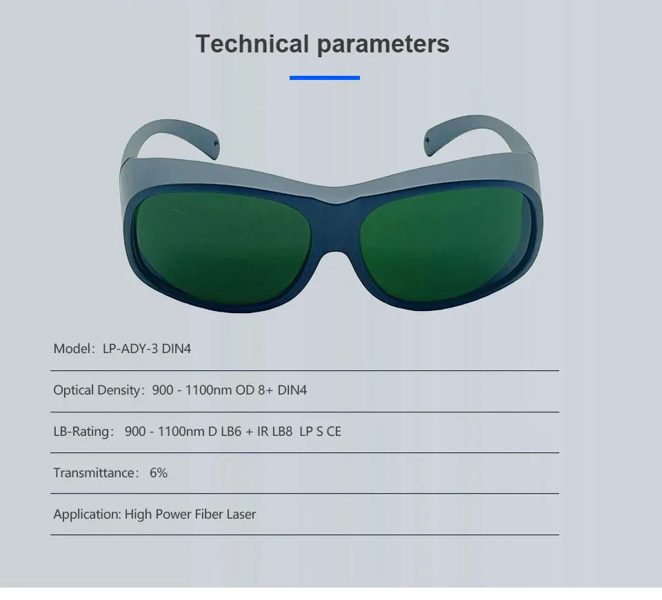 LaserPair OD8+ DIN4 Laserschutzbrille 900–1100 nm – hoher Schutz für Faserlaser und Handlaserschweißen – Detail 6