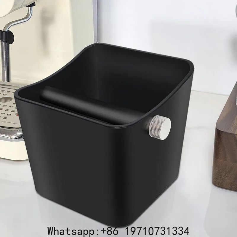 Espresso tapping box with removable tapping rod and non-slip base for espresso cakes,coffee grounds,durable espresso accessories