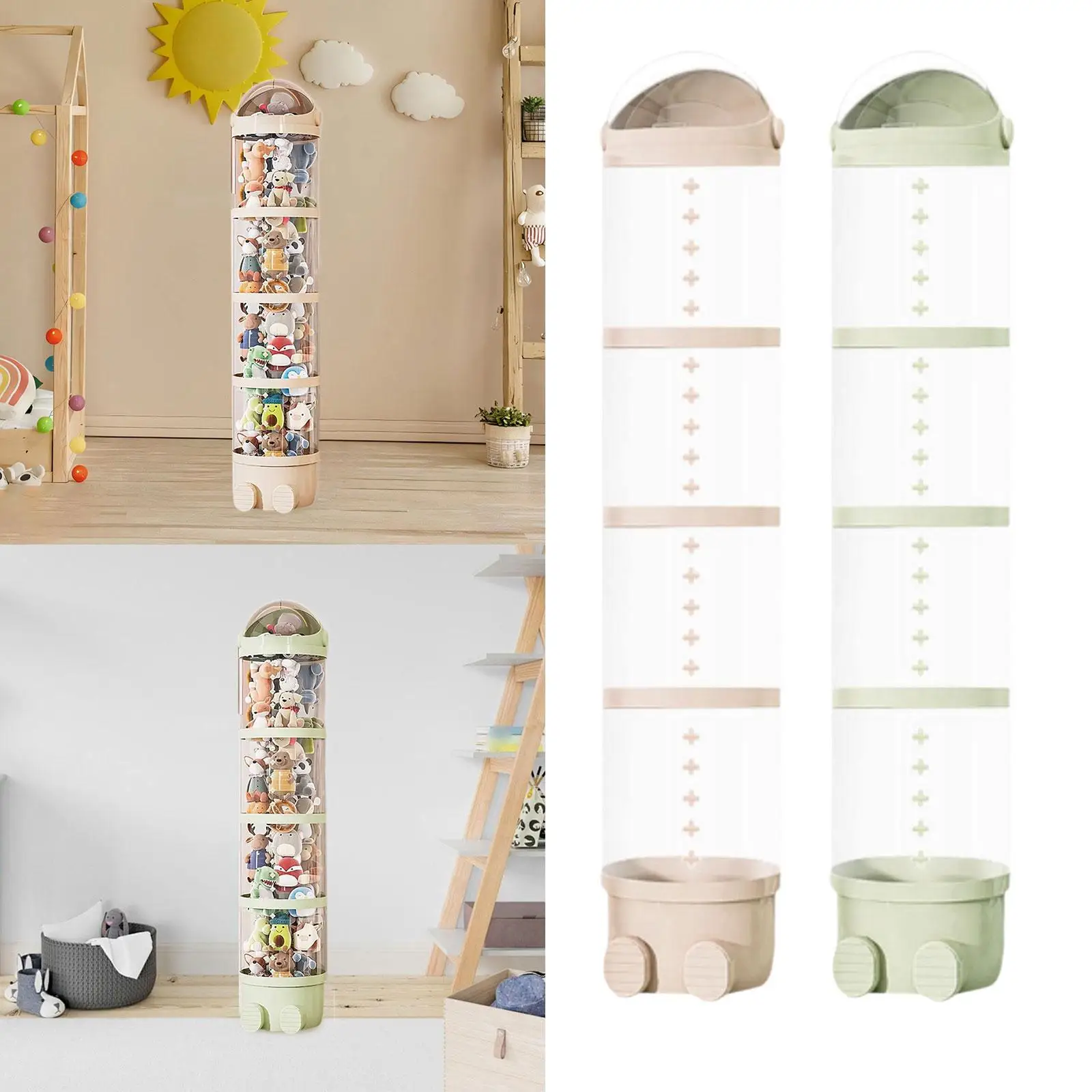 Stuffed Toys Storage Tube Soft Toy Storage Bin Fashion Multifunctional Utility Display Bucket for Playroom Bedroom Household