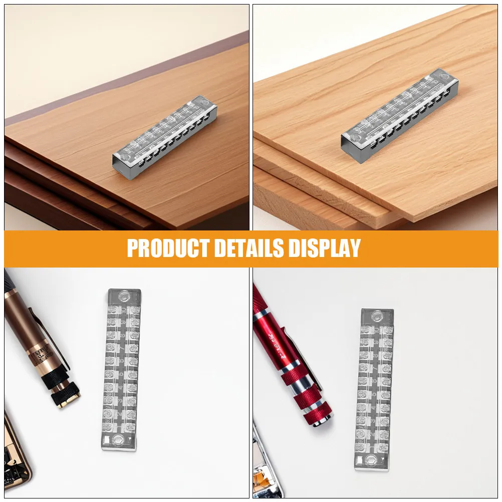 5Pcs Fixed Terminal Block Connector -1510 10 Pole Electrical Bridge Jumper Strip Secure Wiring Terminal Block Assembly