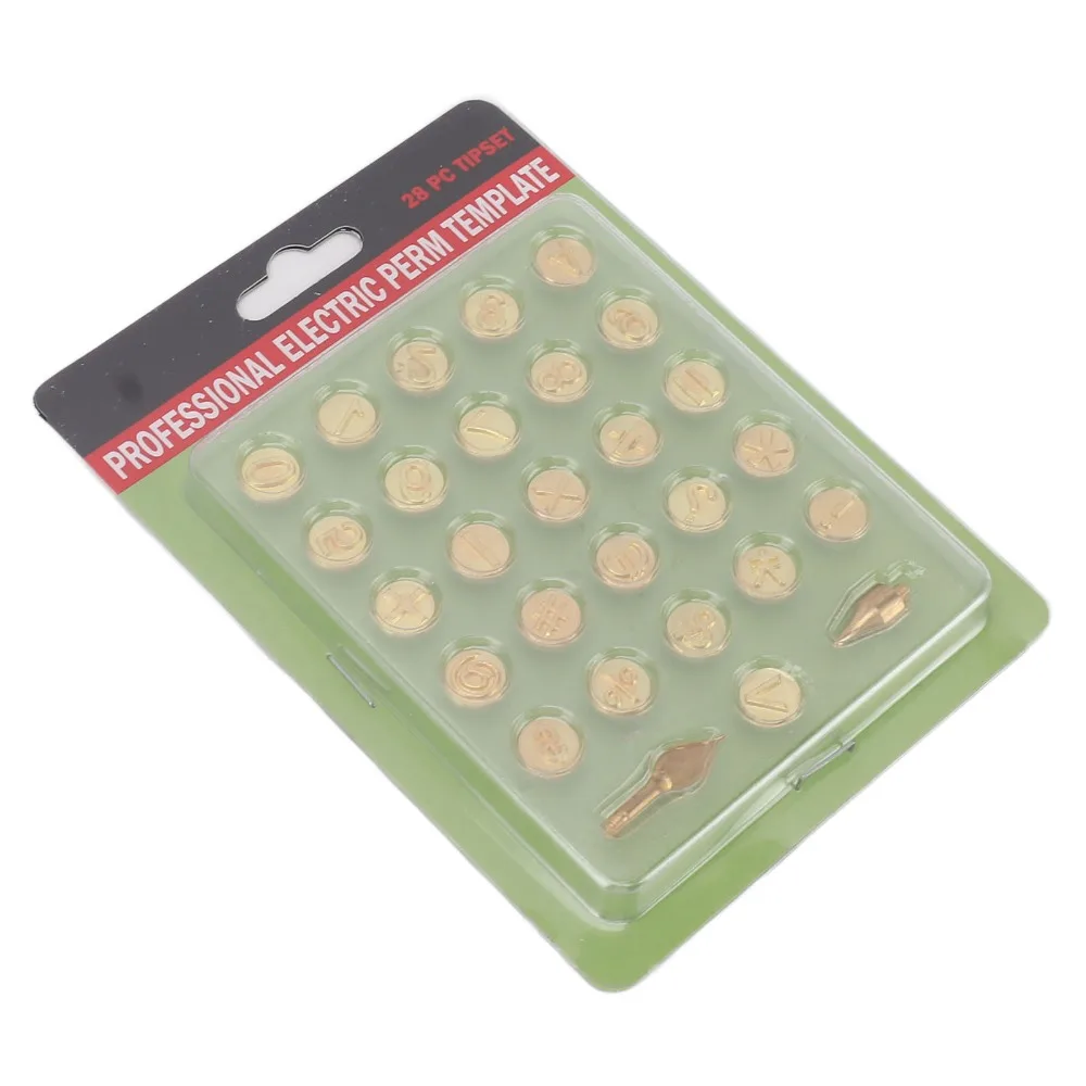 28Pcs Precision Gold Wood Burning Tip Set Different Sizes Brass Pyrography Head Kit Engraving Tool Set For Wood Burning