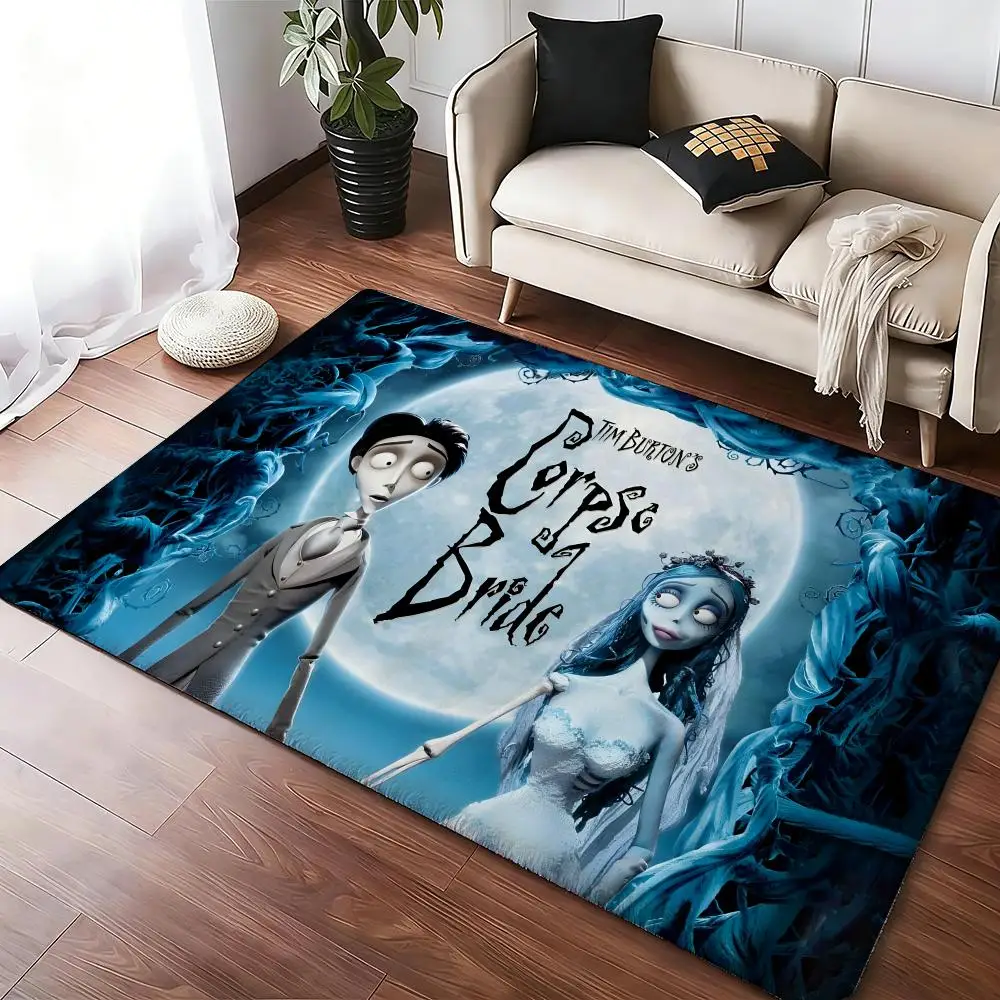 

Коврик для пола C-Corpse Bride с мультяшным рисунком, уютный, из мягкого фланеля, толстый, нескользящий, для гостиной, спальни, кухни, декоративный коврик