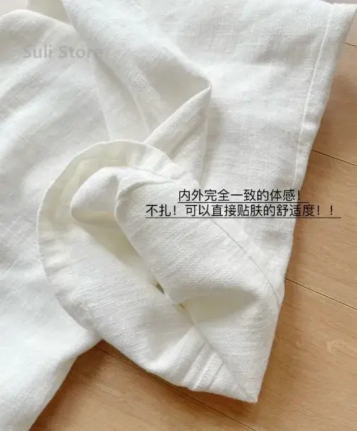 White Linen Wide-leg Pants Women's Summer 2025 New Cotton and Linen Casual Breathable Ice Silk Sunscreen Pants
