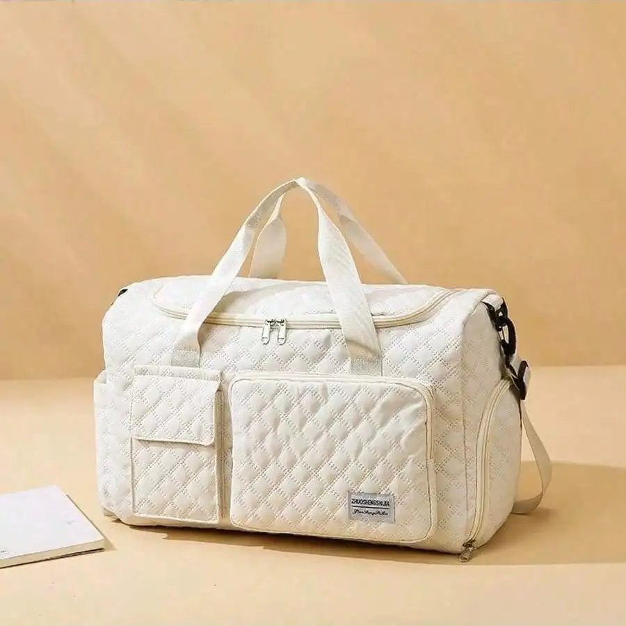 Women Large Capacity Duffel Bag With Shoe Compartment Waterproof Expandable Gym Travel Bag