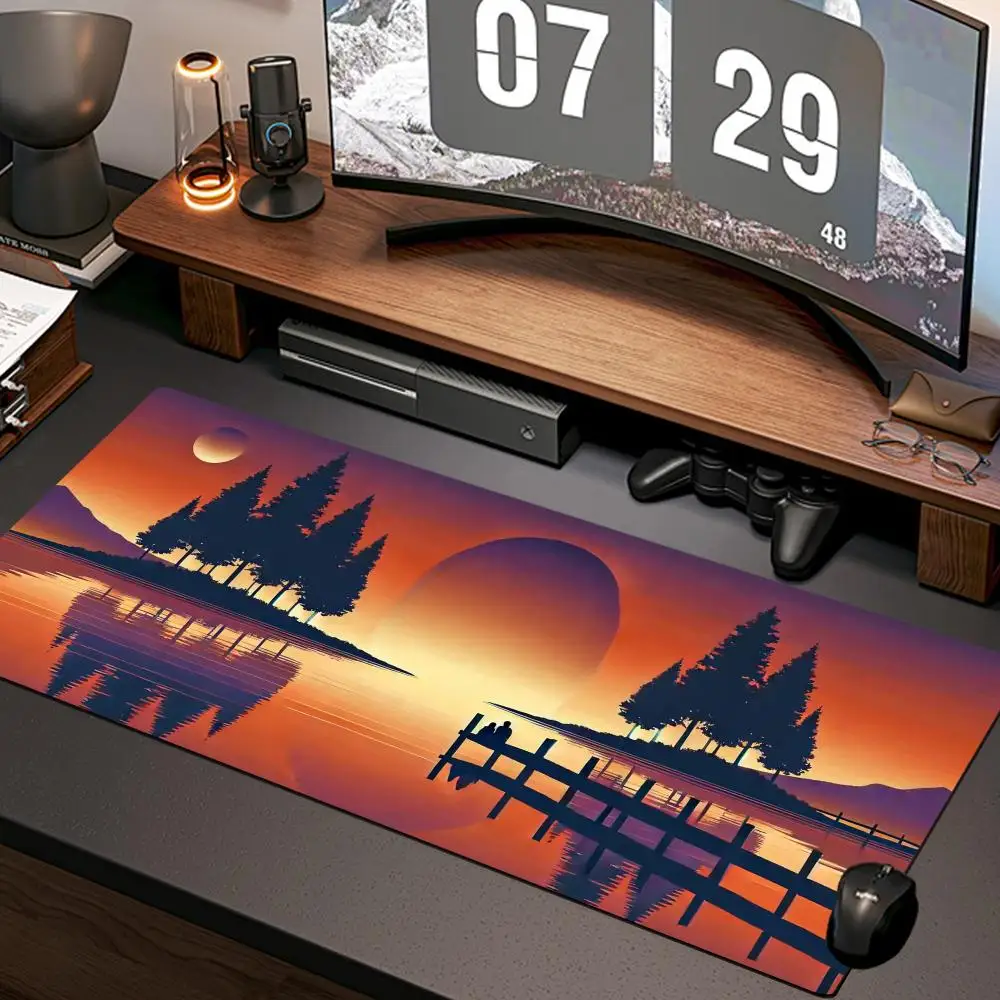 Anime falling glow Mouse Pads New Computer Home Mousepad XXL Desk Mats Natural Rubber Office Anti Slip Gaming Accessories pad