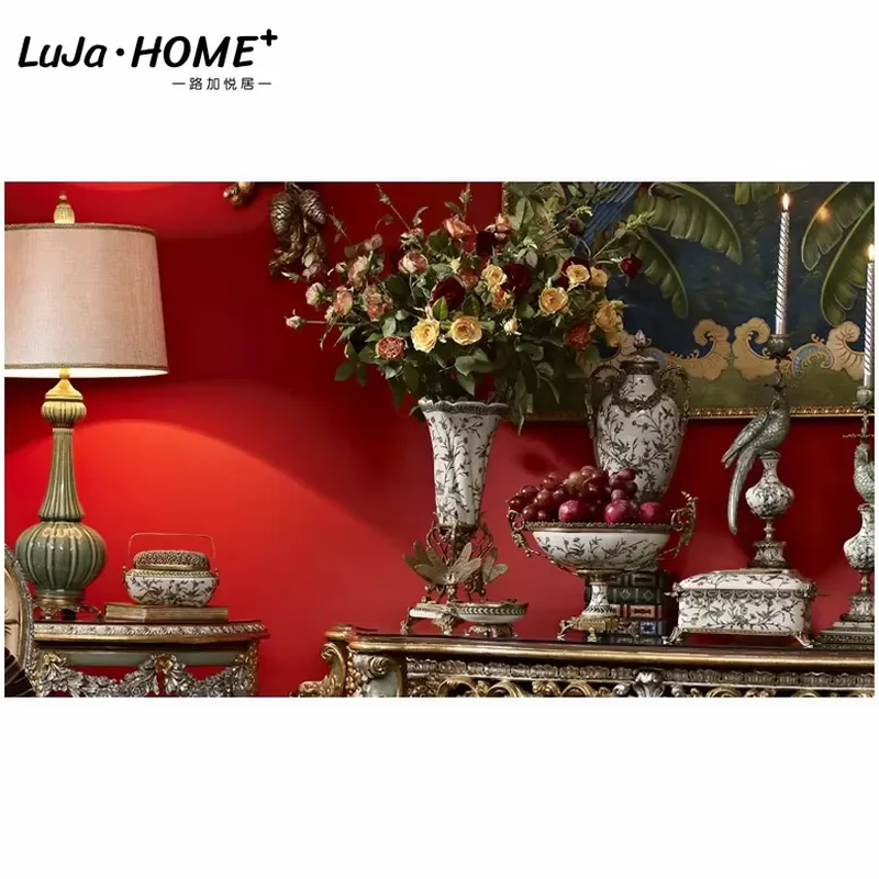 Wholesale Retro Style Craft Ginger Jars Home Decor Chinese Floral Vase Ceramic Porcelain Flower Vase
