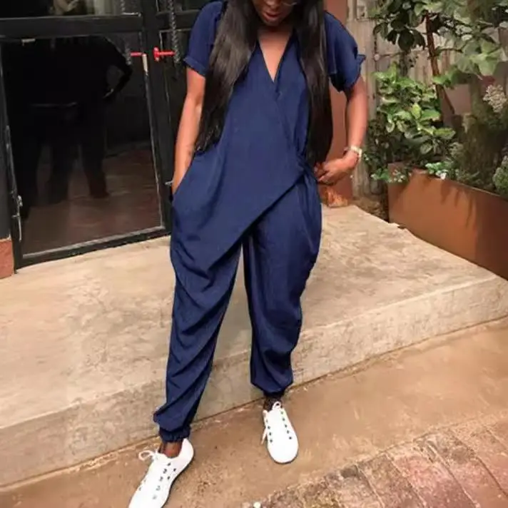 

Women's Collar Jumpsuit Street Sle Low Waist Long Pants Leather Fabric Spring Collection Faionable One-Piece Suit