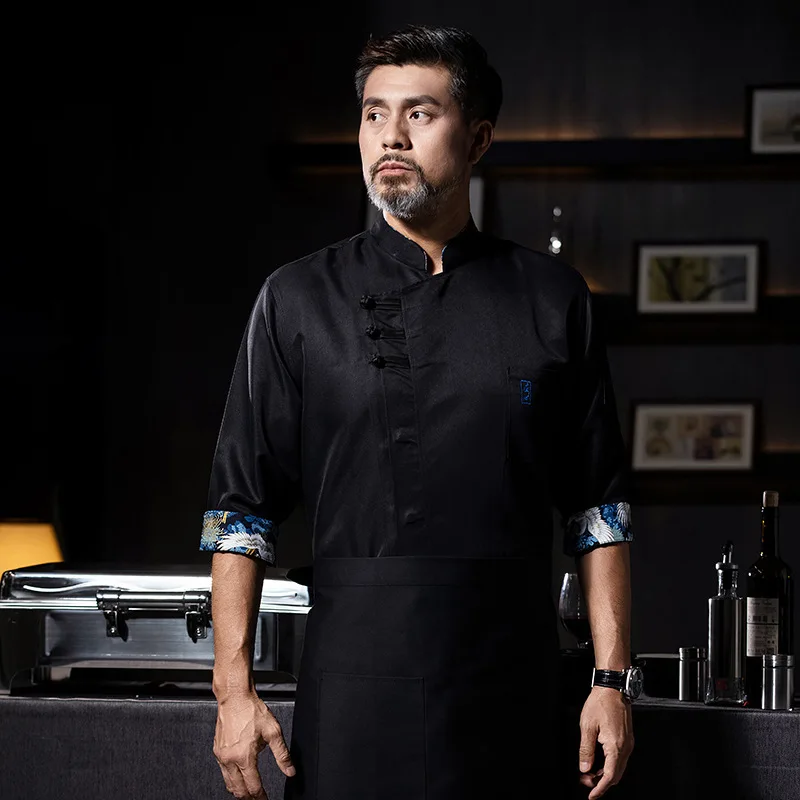 シェフ作業服ミッドスリーブ秋冬レストランキッチン洋食キッチンケータリング食堂ベーキングケーキパン衣類