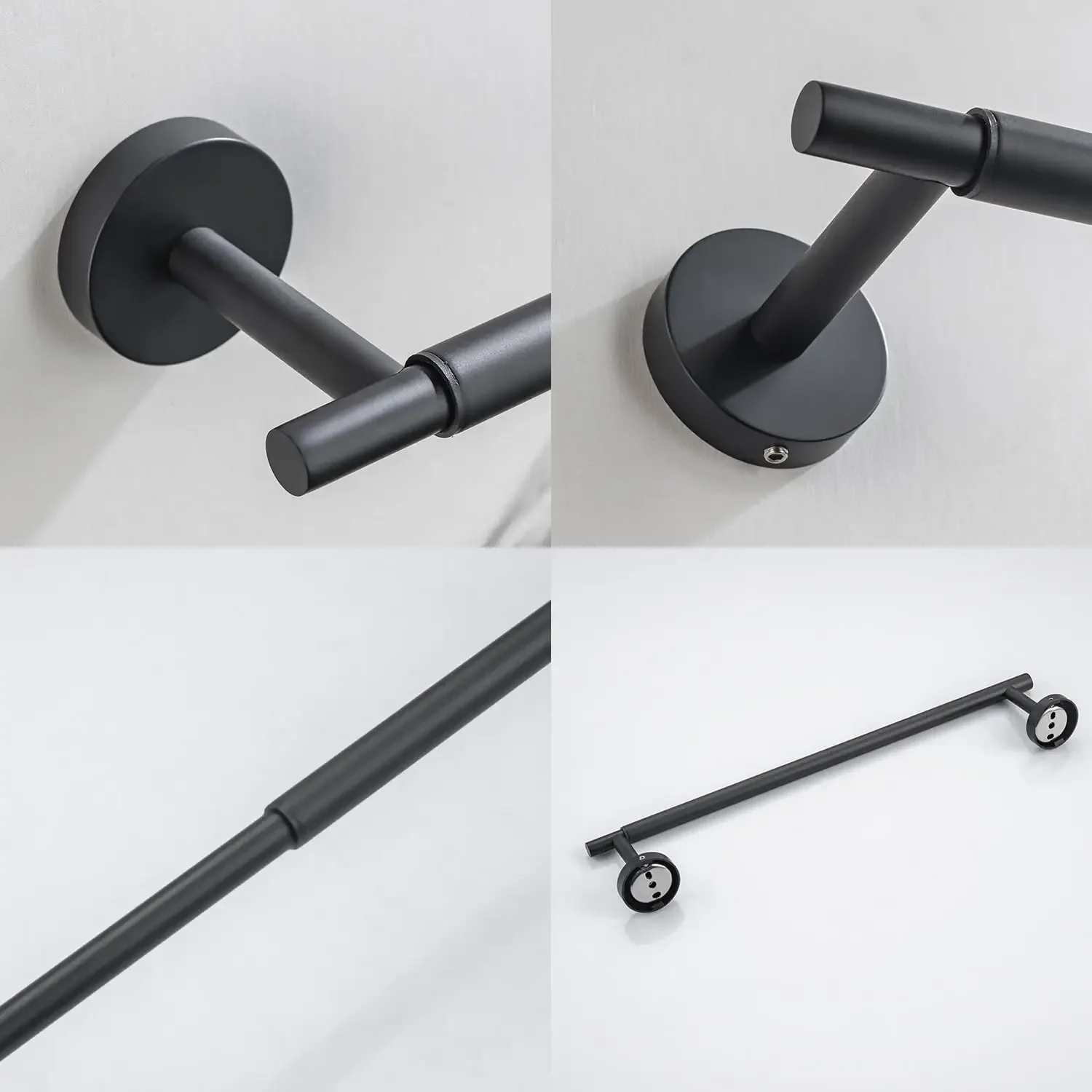 Bathroom Retractable Towel Bar Matte Black Stainless Steel Towel Rack Extended Drying Towel Hanging Bar Bathroom Accessories