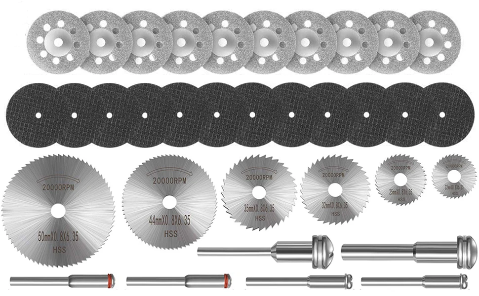 32-teiliges Trennscheiben-Drehwerkzeug-Set, perfekt zum Basteln/Schneiden von Holz/Metall/Kunststoff/Glas und Stein! Für Ihr Dremel-Rotationswerkzeug – Detail 1