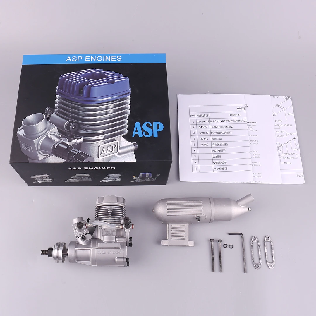 ASP MAGNUM XLS S46A S46AII 7.45CC محرك نيترو متوهج ثنائي الأشواط ABC لطائرة RC