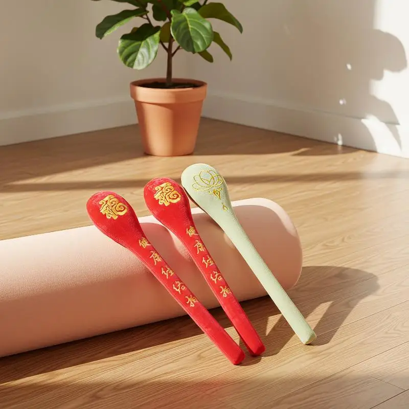Chinese Style Fu Character Massage Pat High Elastic Latex Velvet Slap Stick Massager for Holiday Gifting 1Pcs