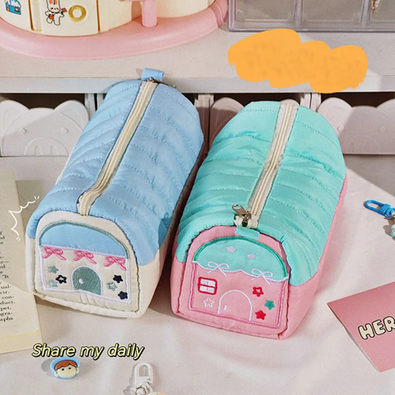 Kawaii Large Capacity Pencil Case Cute Cartoon Pen Storage Bag Pencilcase Pencil Punch Storage Bag Kids Gift Stationery Supplies